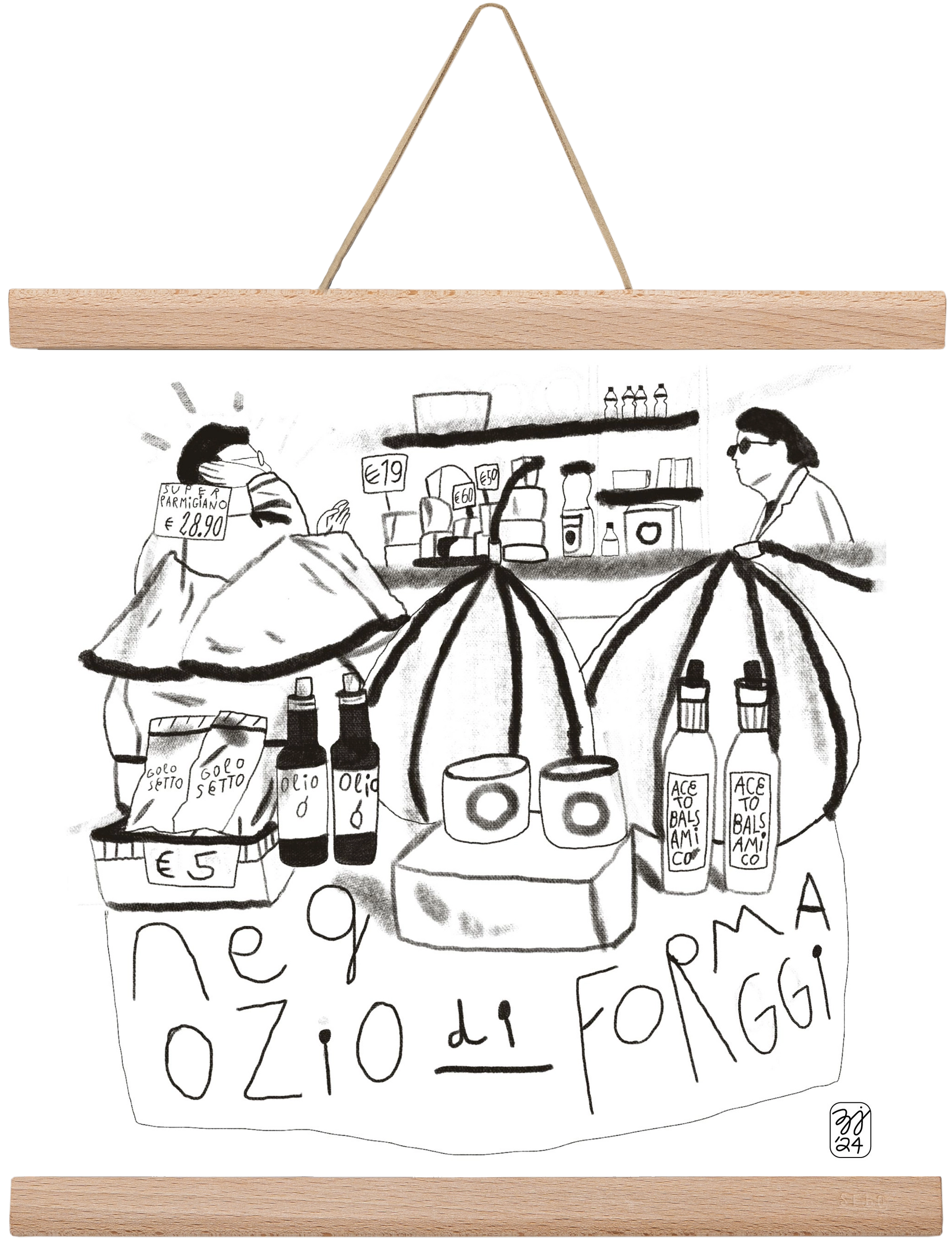 Negozio di Formaggi, 30x30 cm (30x30 cm), Tölgy akasztó