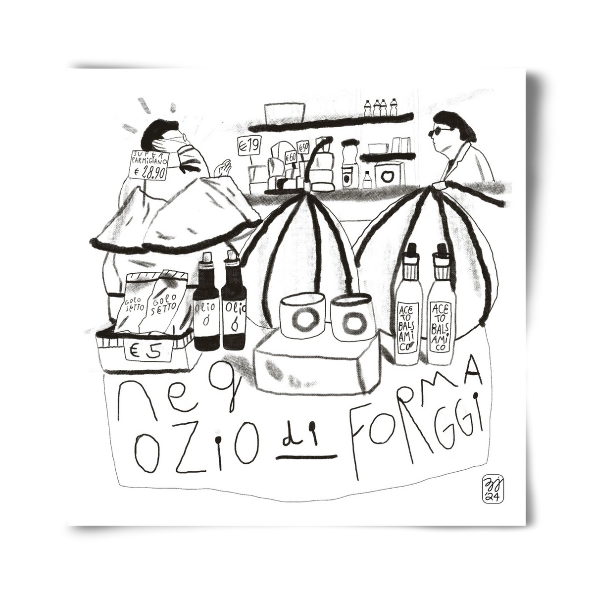 Negozio di Formaggi, 40x40 cm, Keret nélkül