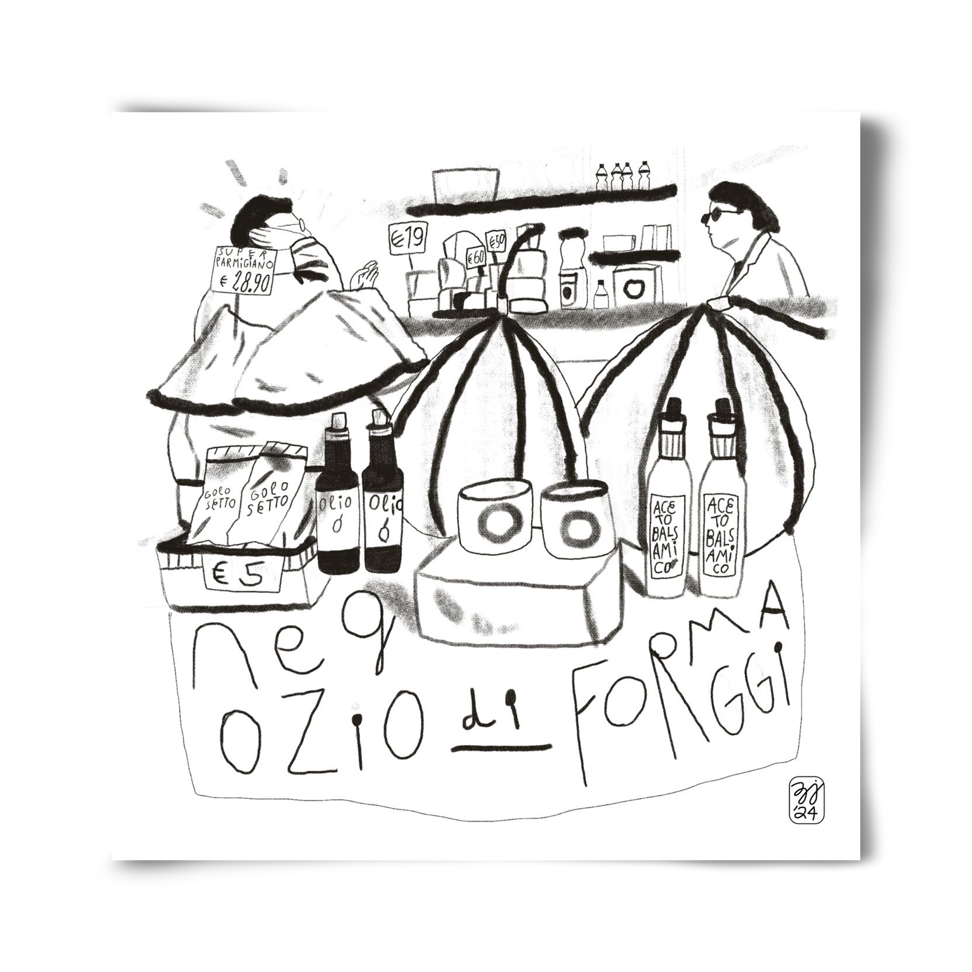 Negozio di Formaggi, 40x40 cm, Keret nélkül