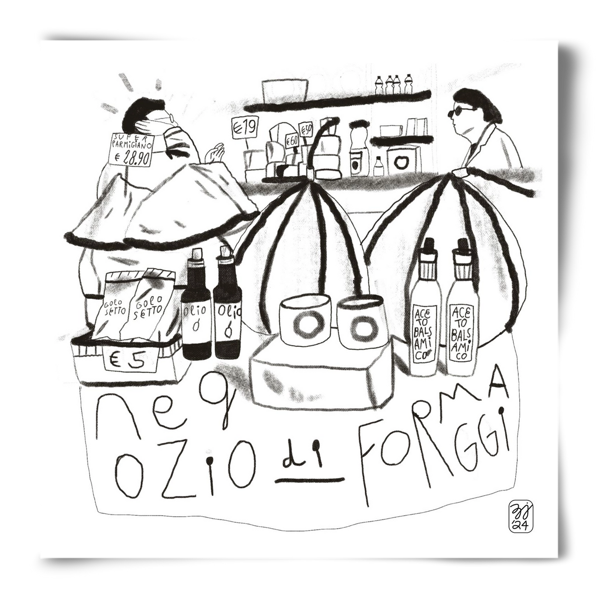 Negozio di Formaggi, 50x50 cm, Keret nélkül