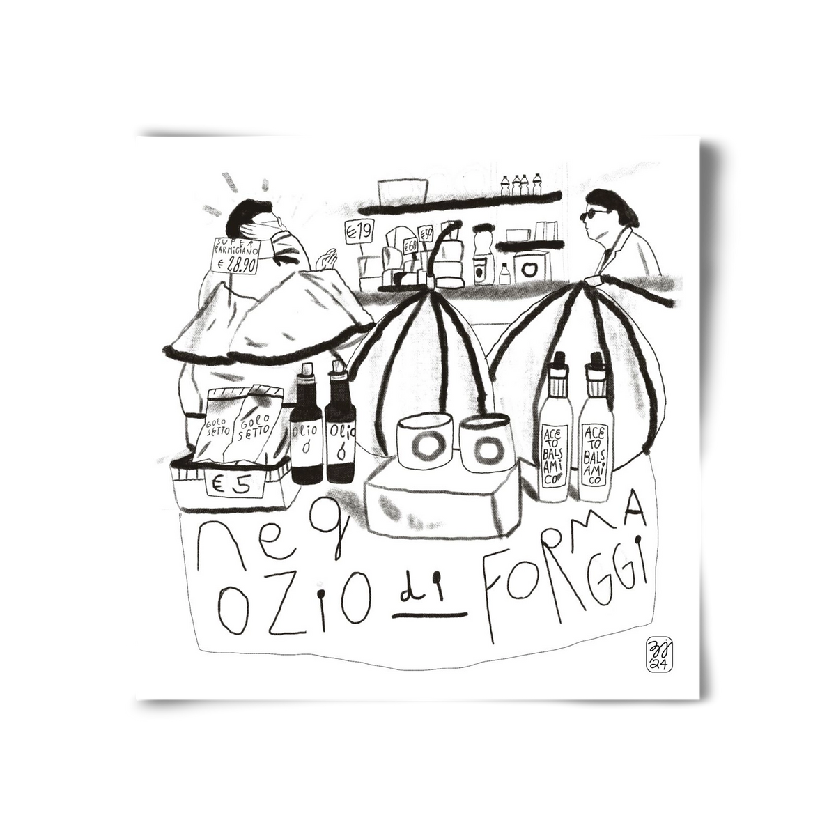 Negozio di Formaggi, 30x30 cm, Keret nélkül