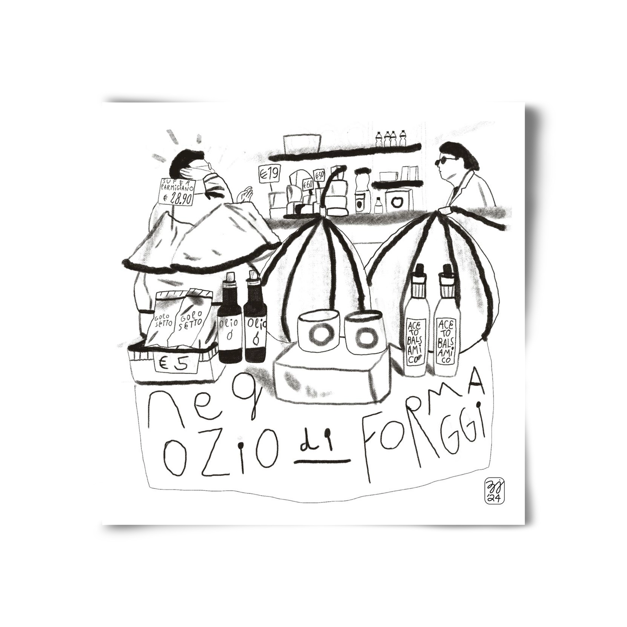 Negozio di Formaggi, 30x30 cm, Keret nélkül