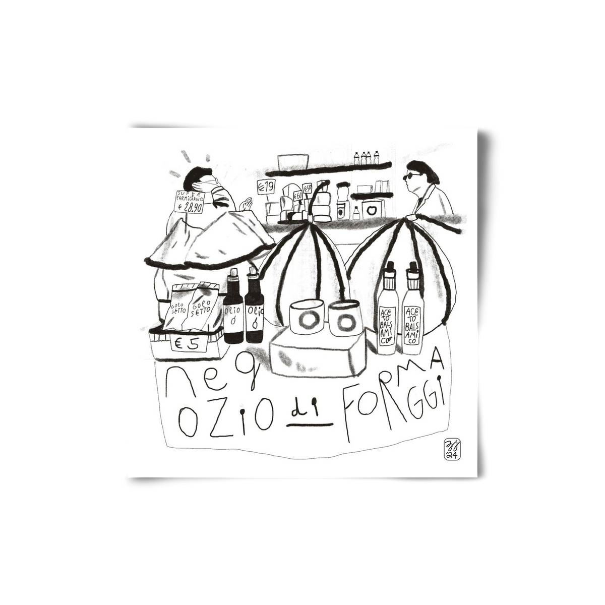 Negozio di Formaggi, 20x20 cm, Keret nélkül