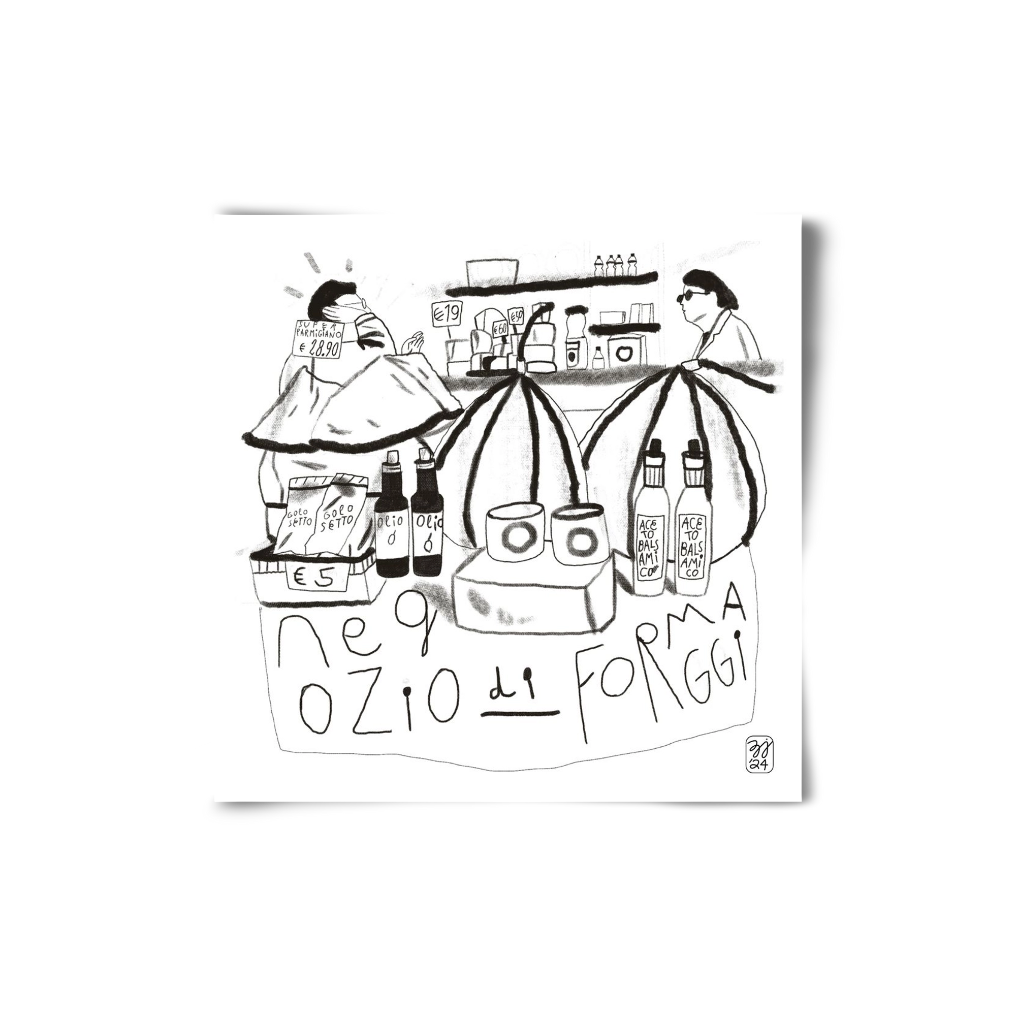 Negozio di Formaggi, 20x20 cm, Keret nélkül