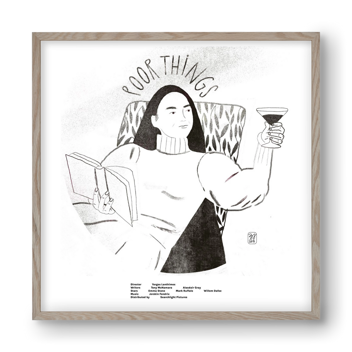 Poor Things, 40x40 cm (40x40 cm), Tölgy keret