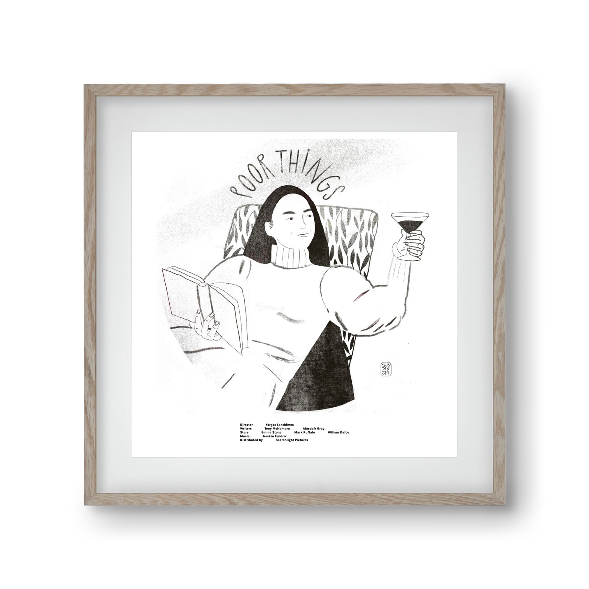 Poor Things, 30x30 cm (20x20 cm), Tölgy keret, paszpartuval