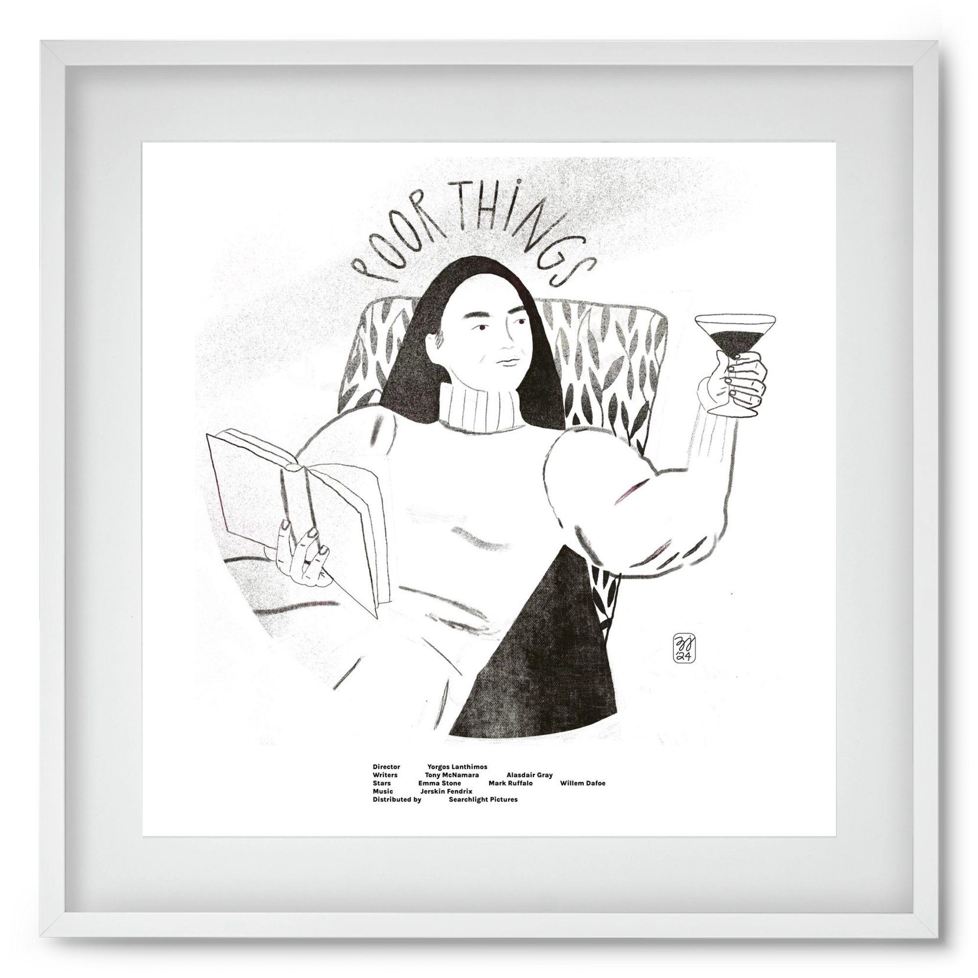 Poor Things, 50x50 cm (40x40 cm), Fehér keret, paszpartuval