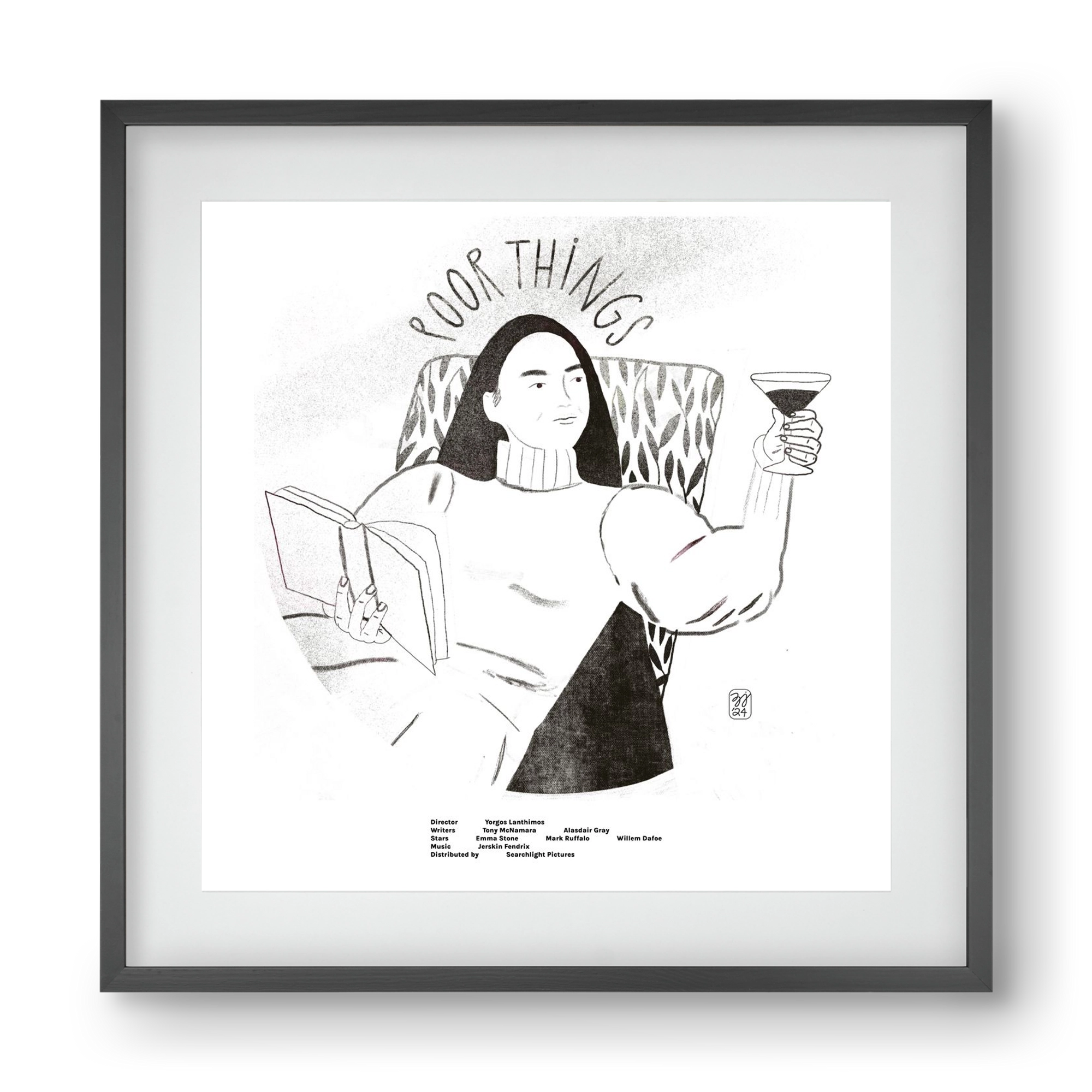 Poor Things, 40x40 cm (30x30 cm), Fekete keret, paszpartuval