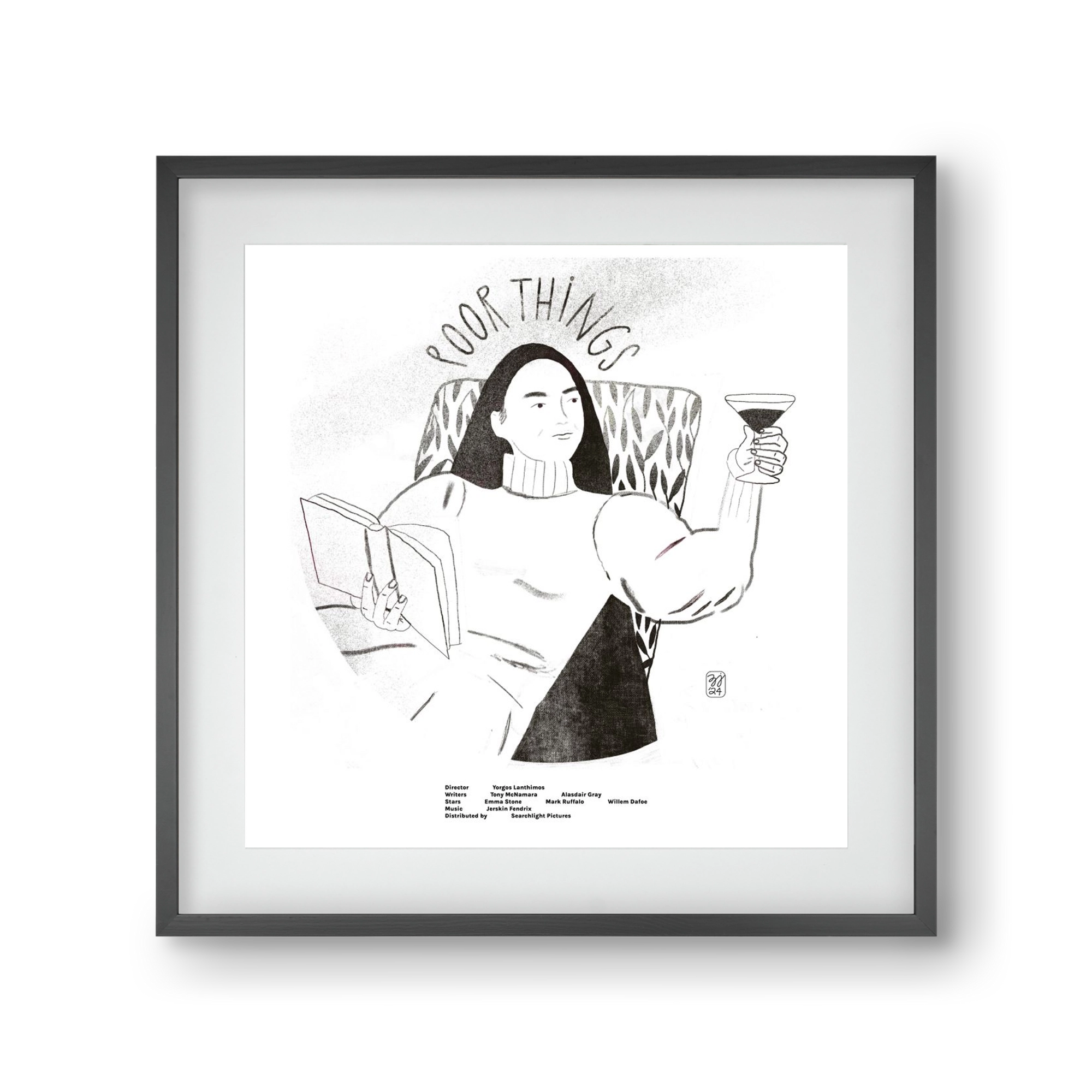 Poor Things, 30x30 cm (20x20 cm), Fekete keret, paszpartuval