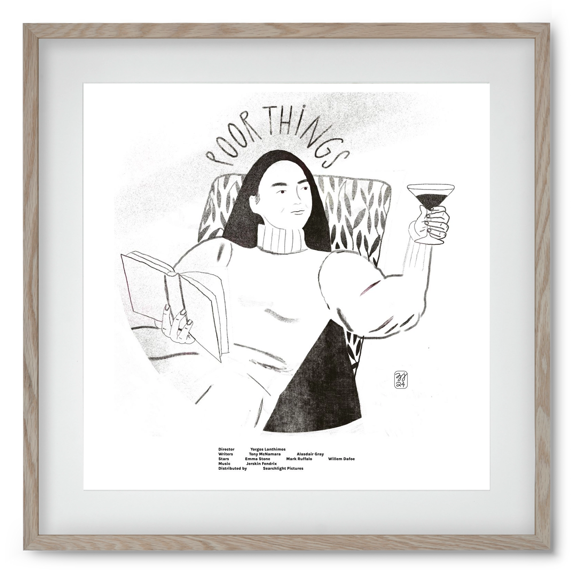 Poor Things, 50x50 cm (40x40 cm), Tölgy keret, paszpartuval