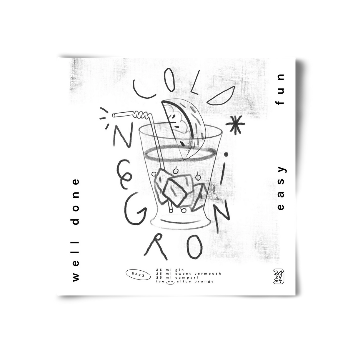 Negroni, 30x30 cm, Keret nélkül