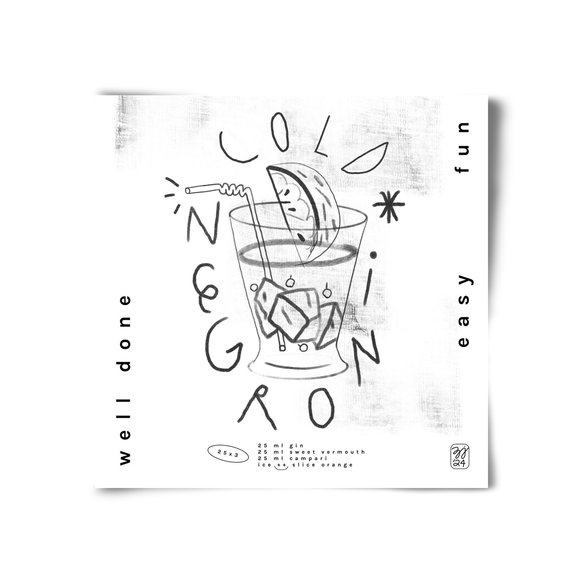 Negroni, 30x30 cm, Keret nélkül