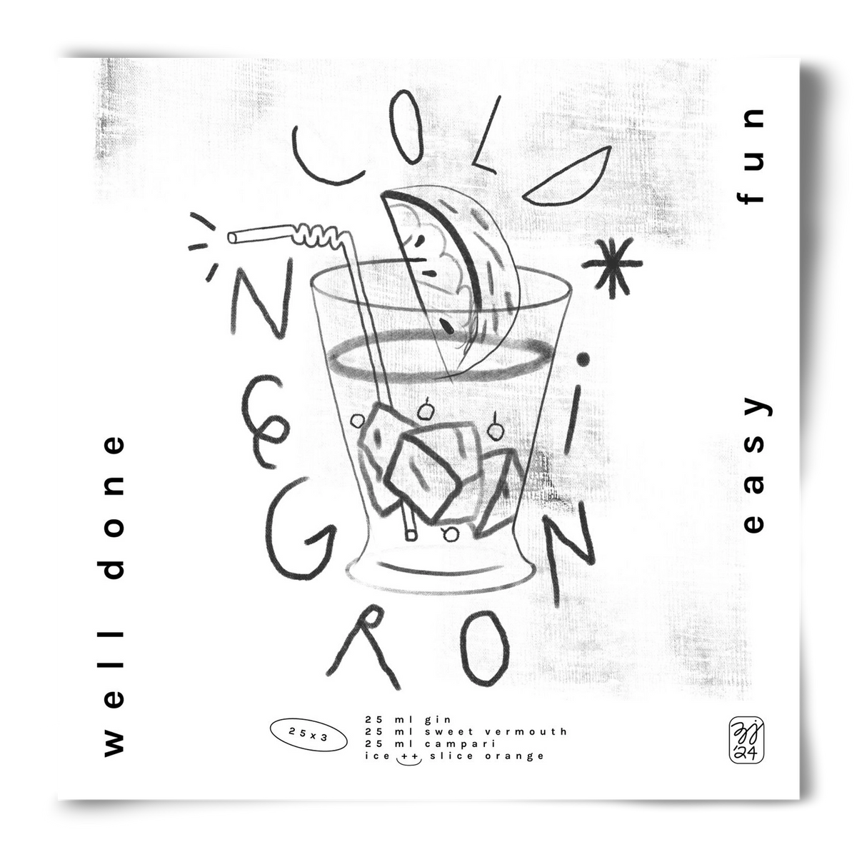 Negroni, 50x50 cm, Keret nélkül