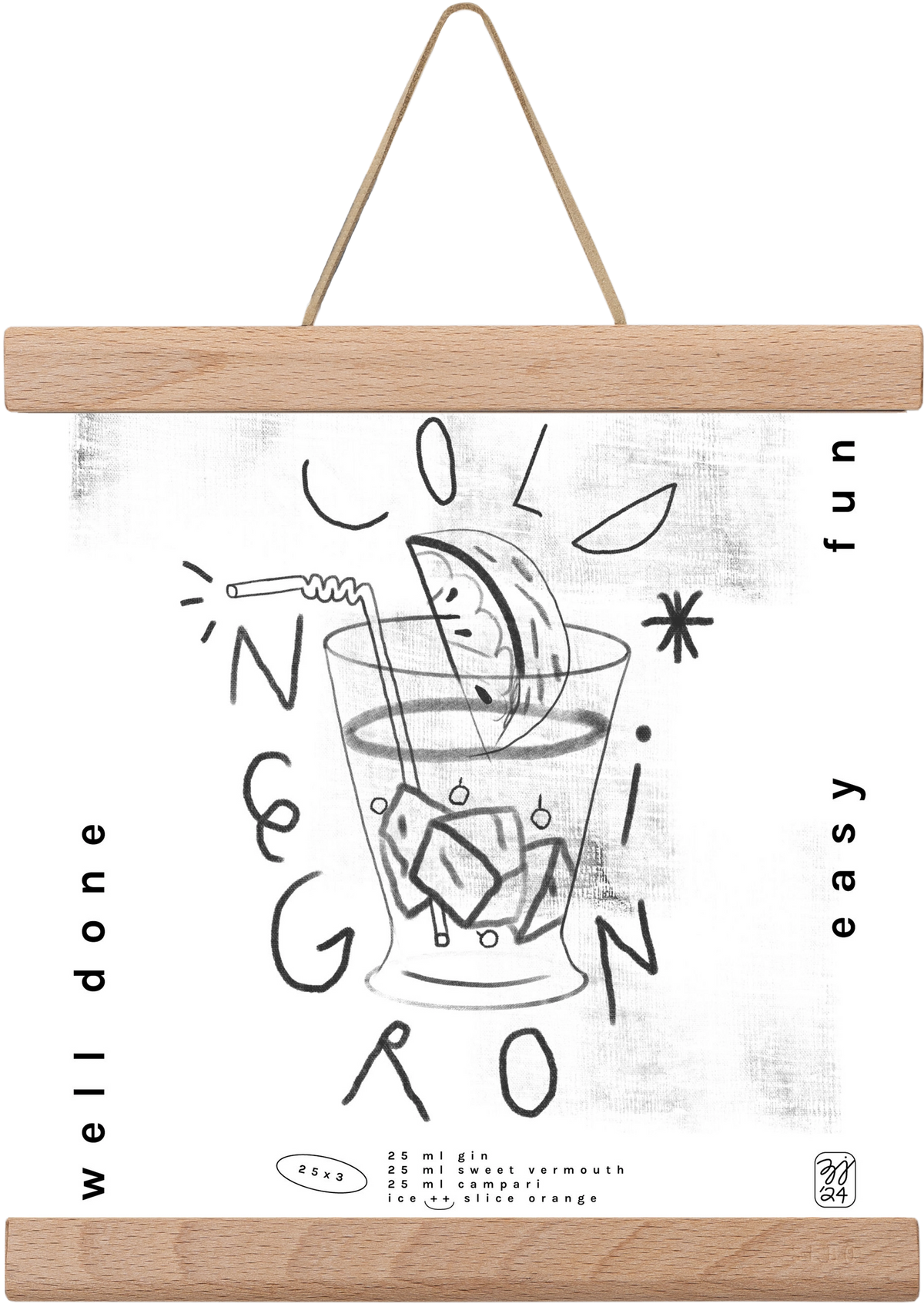 Negroni, 20x20 cm (20x20 cm), Tölgy akasztó