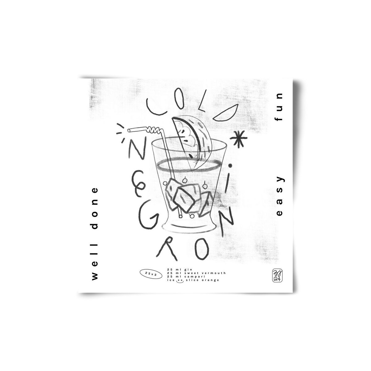 Negroni, 20x20 cm, Keret nélkül