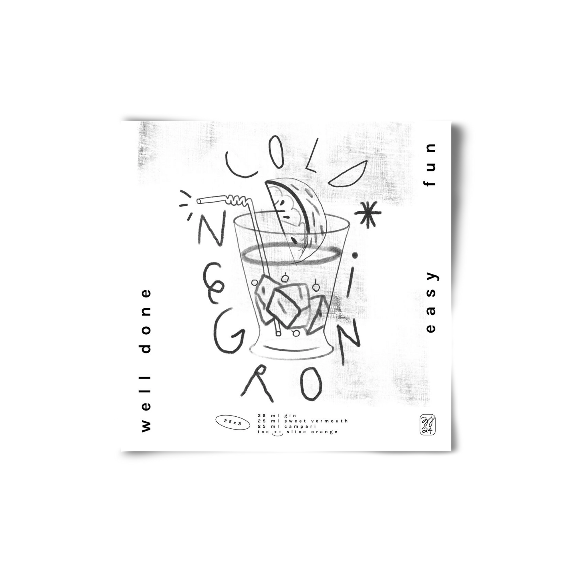 Negroni, 20x20 cm, Keret nélkül