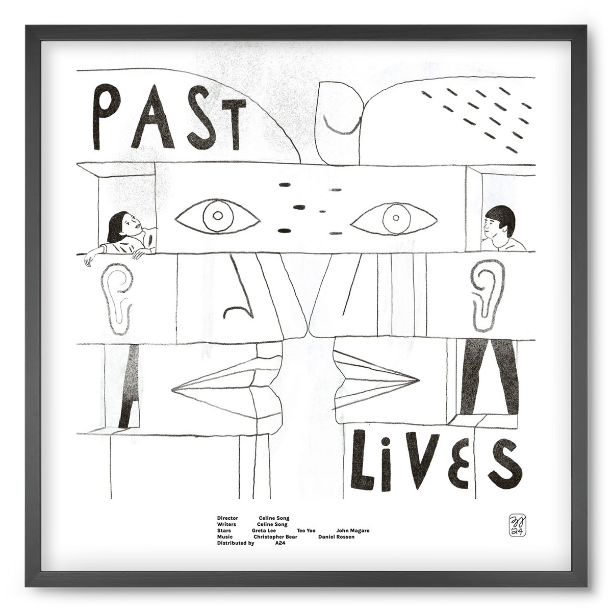 Past Lives, 50x50 cm (50x50 cm), Fekete keret
