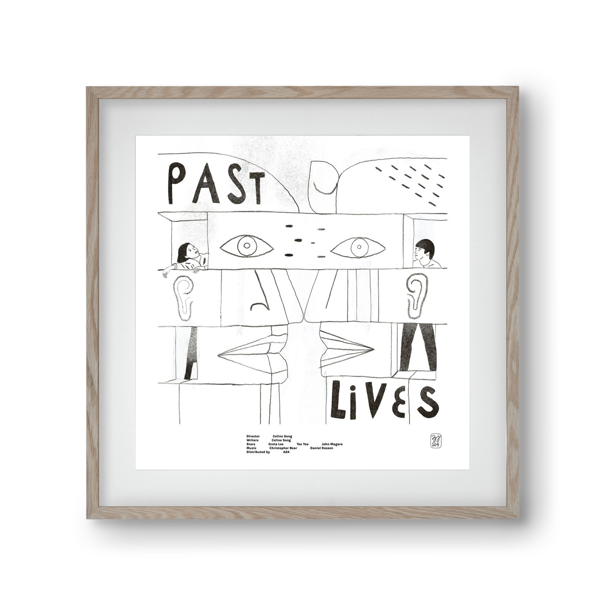 Past Lives, 30x30 cm (20x20 cm), Tölgy keret, paszpartuval
