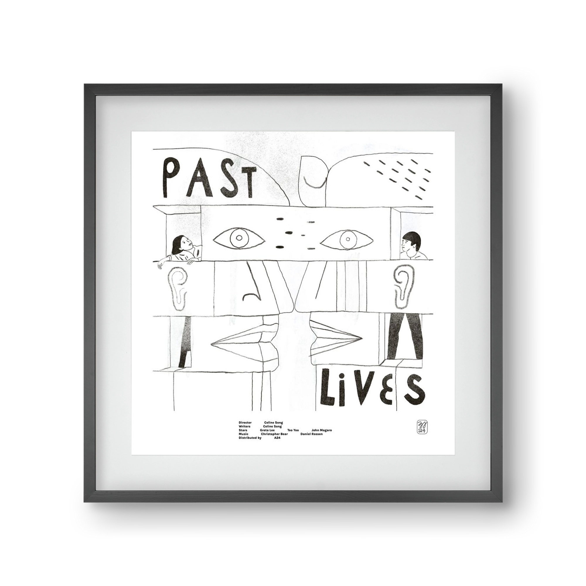 Past Lives, 30x30 cm (20x20 cm), Fekete keret, paszpartuval