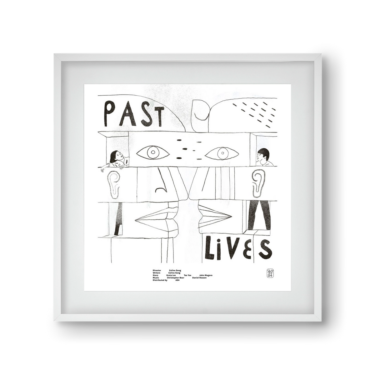 Past Lives, 30x30 cm (20x20 cm), Fehér keret, paszpartuval
