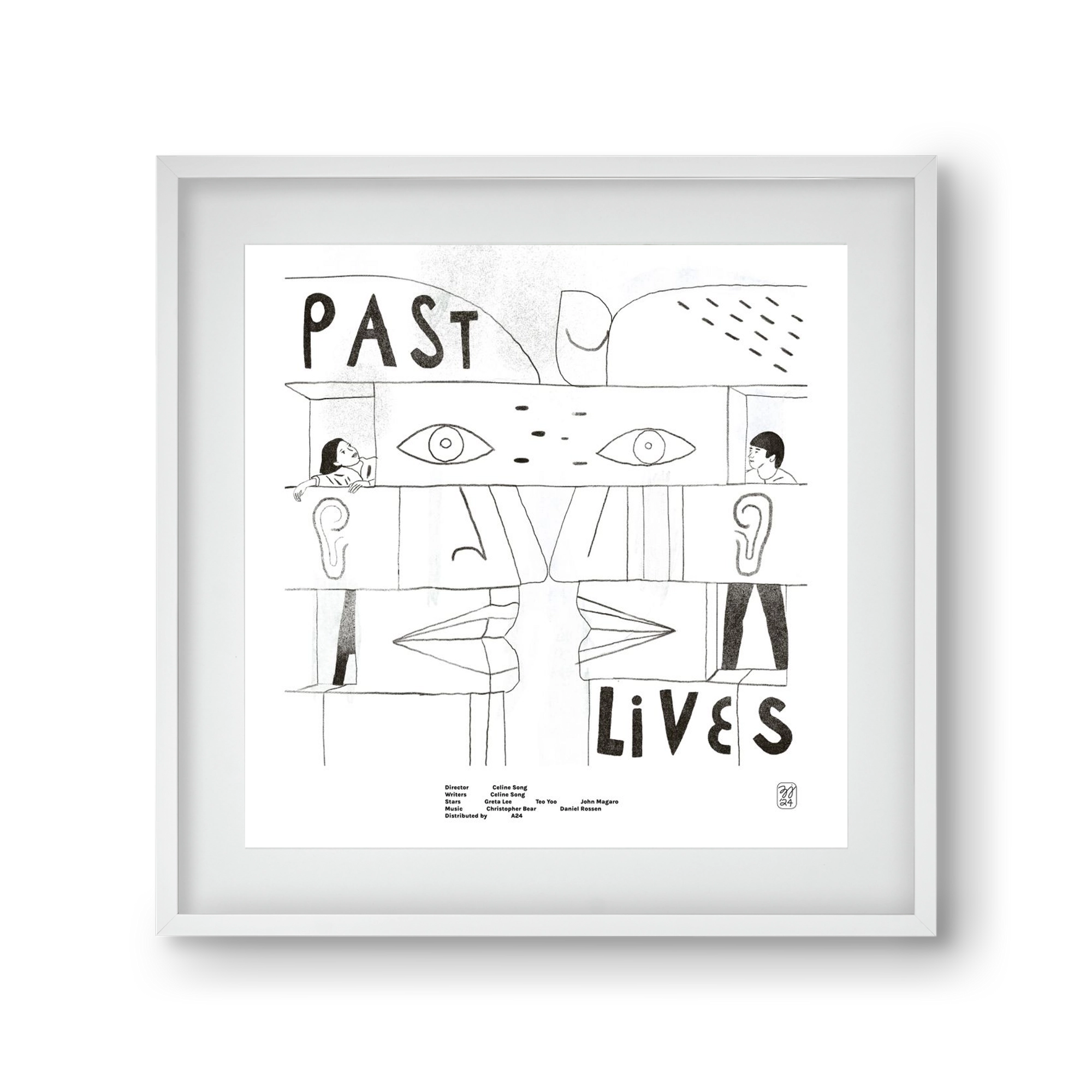 Past Lives, 30x30 cm (20x20 cm), Fehér keret, paszpartuval