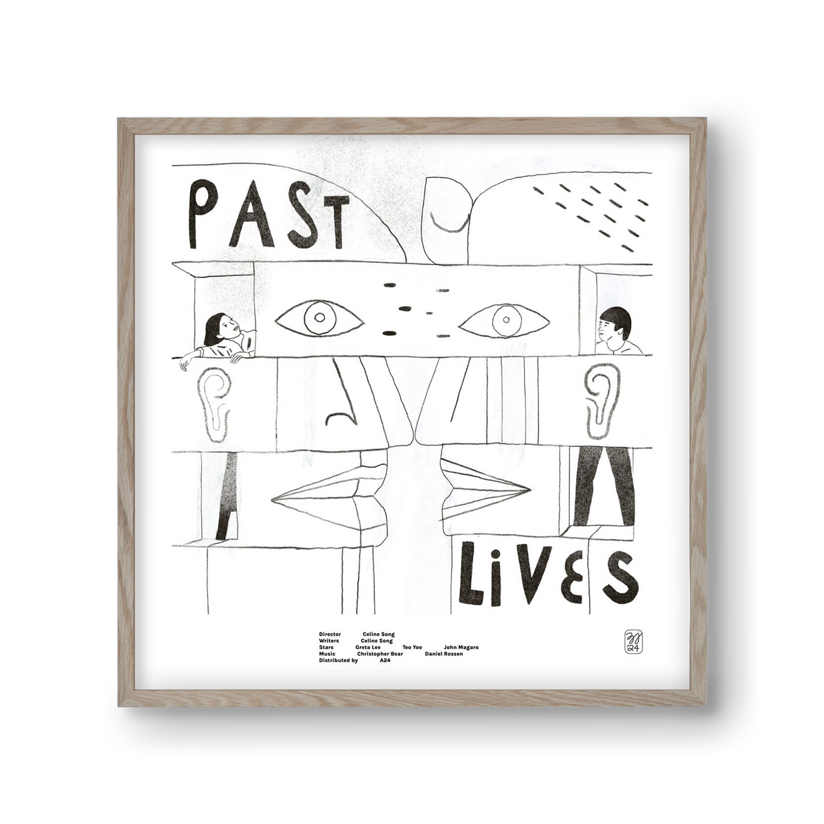 Past Lives, 30x30 cm (30x30 cm), Tölgy keret