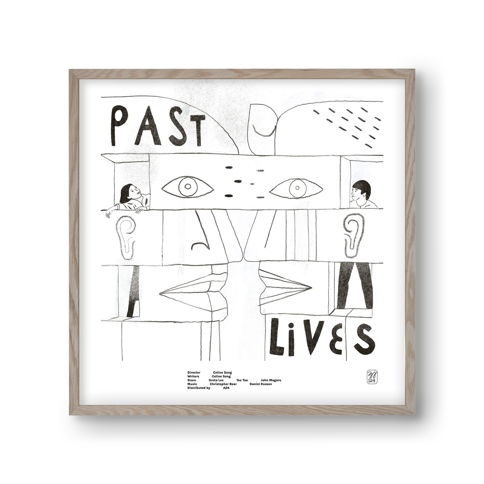 Past Lives, 30x30 cm (30x30 cm), Tölgy keret