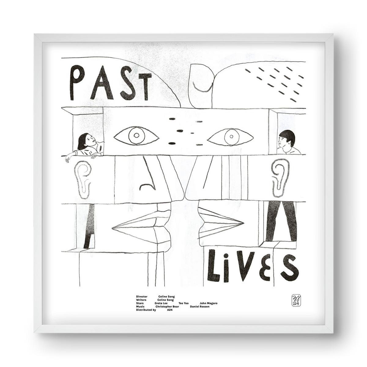 Past Lives, 40x40 cm (40x40 cm), Fehér keret