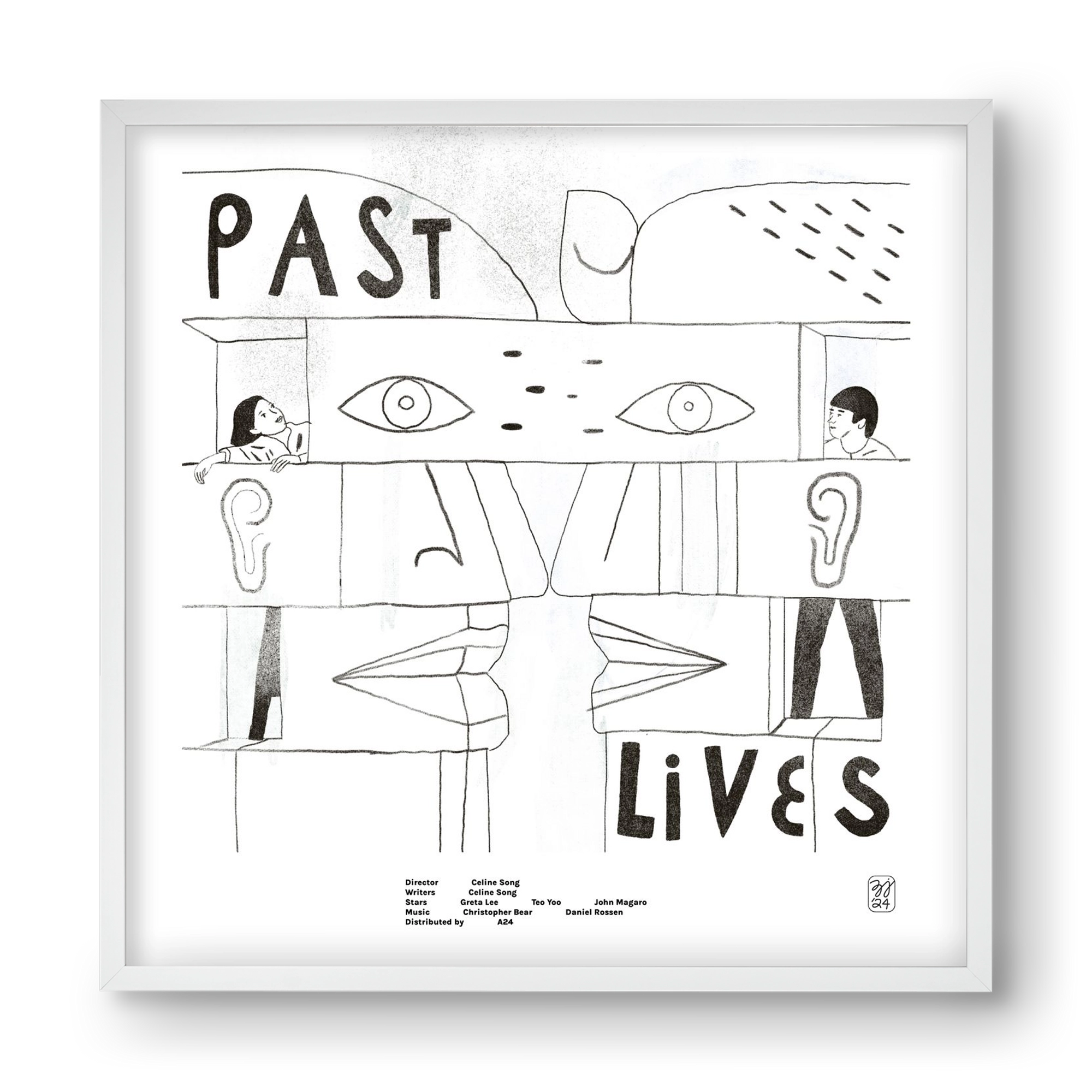Past Lives, 40x40 cm (40x40 cm), Fehér keret