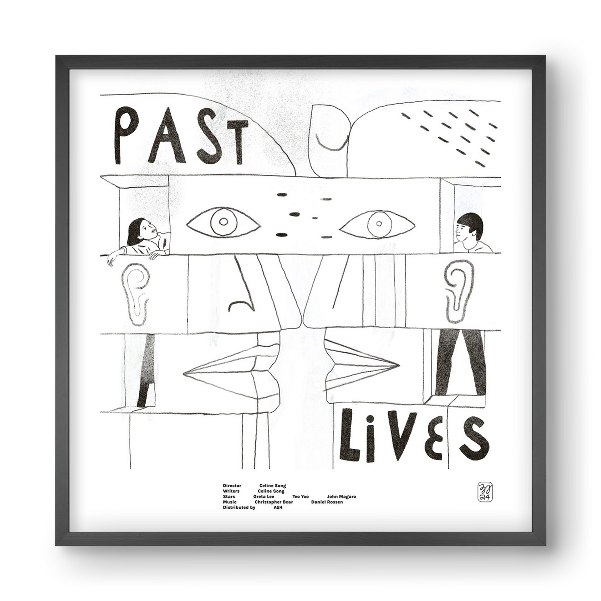 Past Lives, 40x40 cm (40x40 cm), Fekete keret