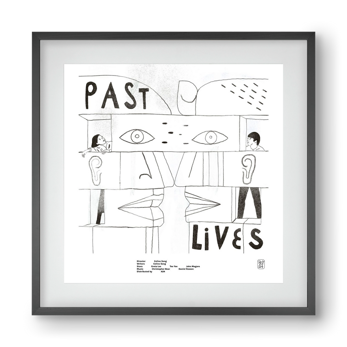 Past Lives, 40x40 cm (30x30 cm), Fekete keret, paszpartuval