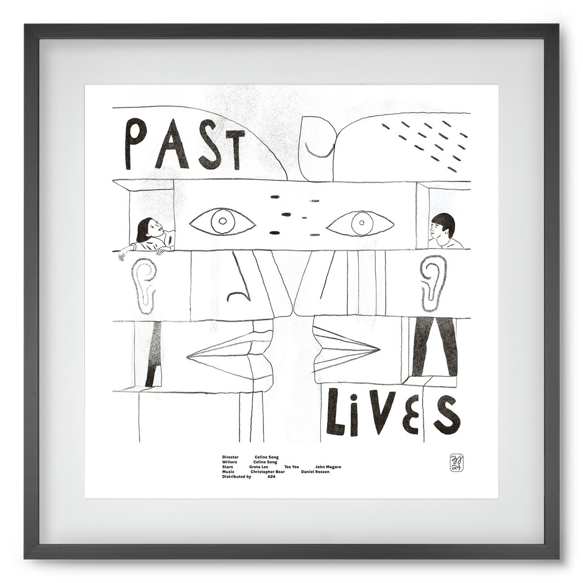 Past Lives, 50x50 cm (40x40 cm), Fekete keret, paszpartuval
