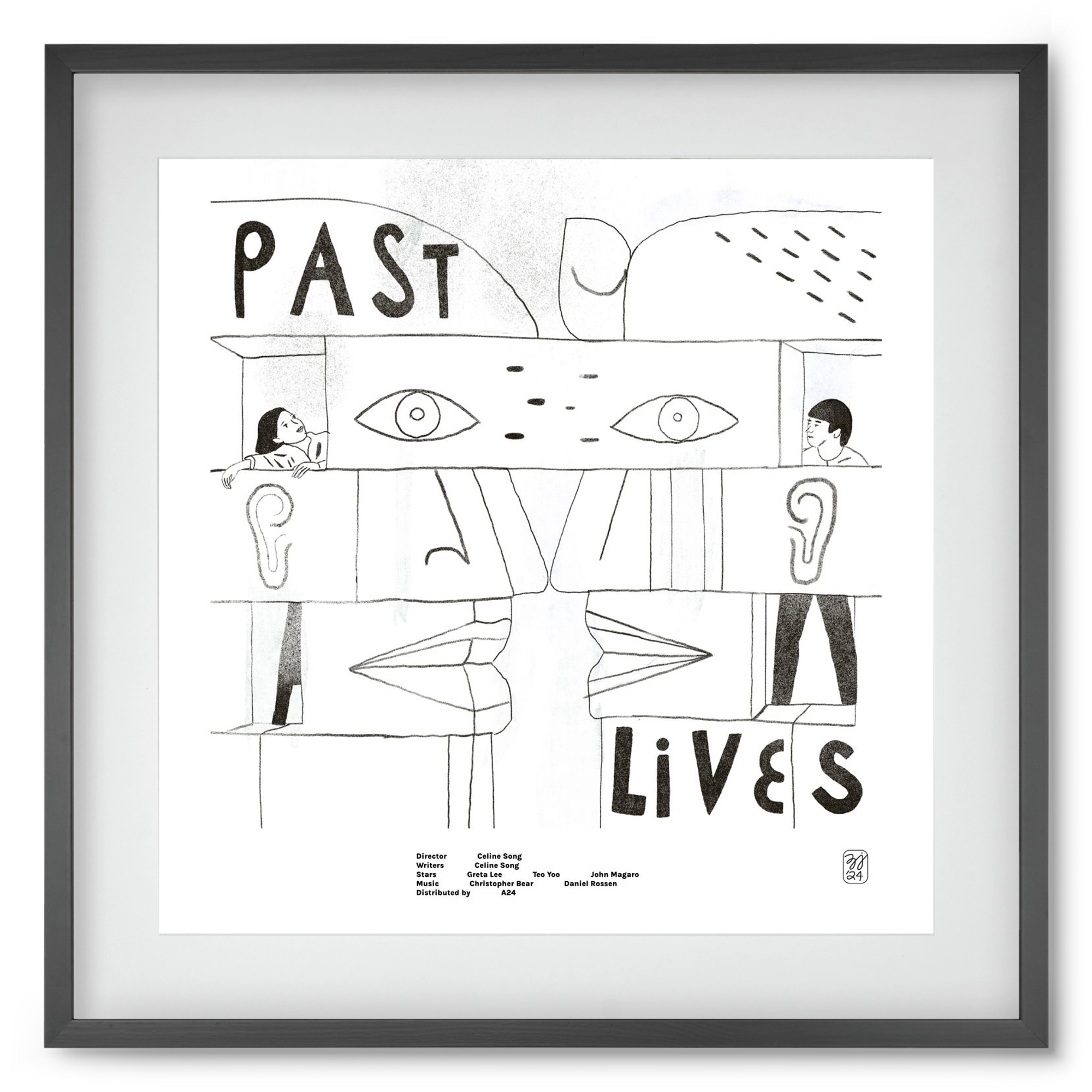 Past Lives, 50x50 cm (40x40 cm), Fekete keret, paszpartuval