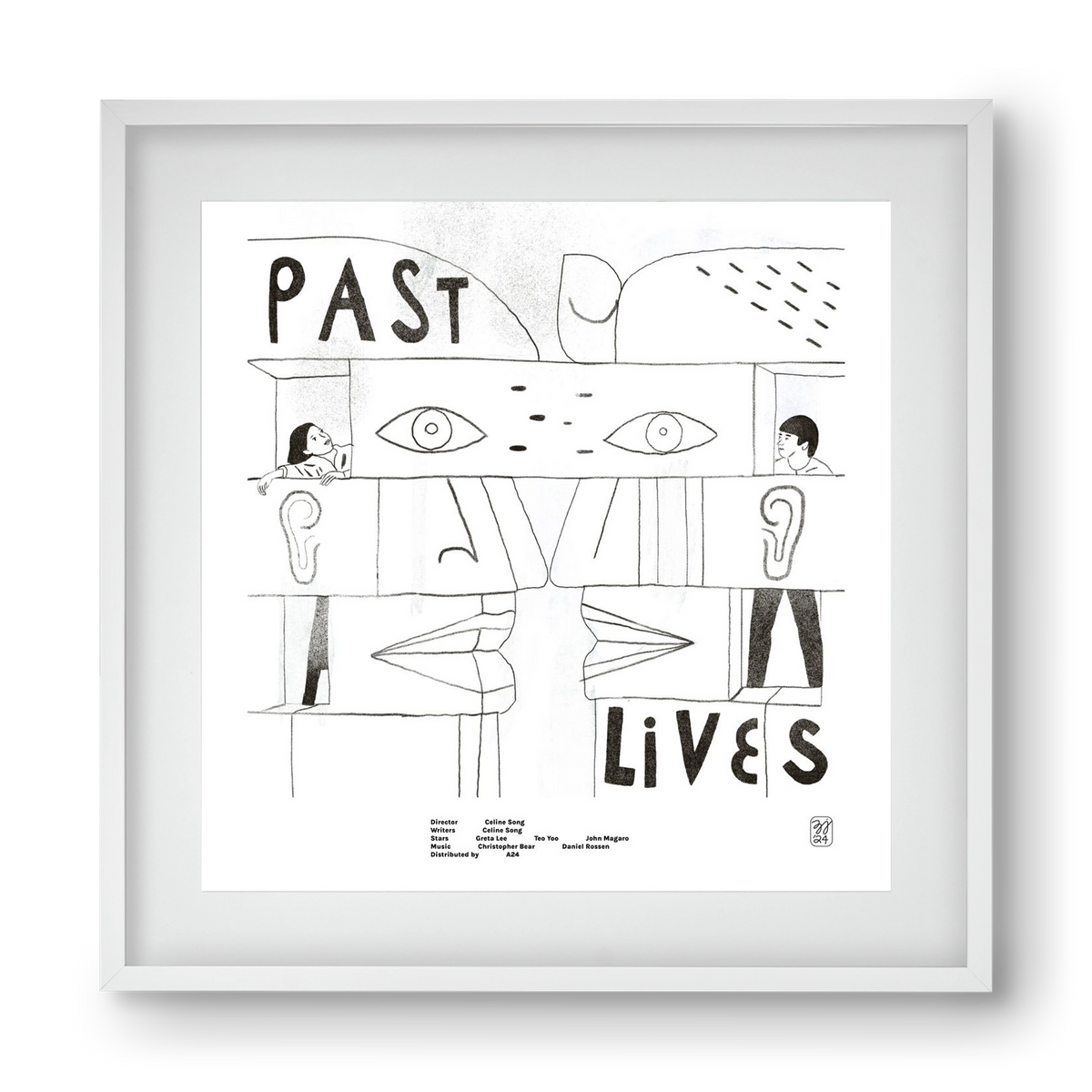 Past Lives, 40x40 cm (30x30 cm), Fehér keret, paszpartuval