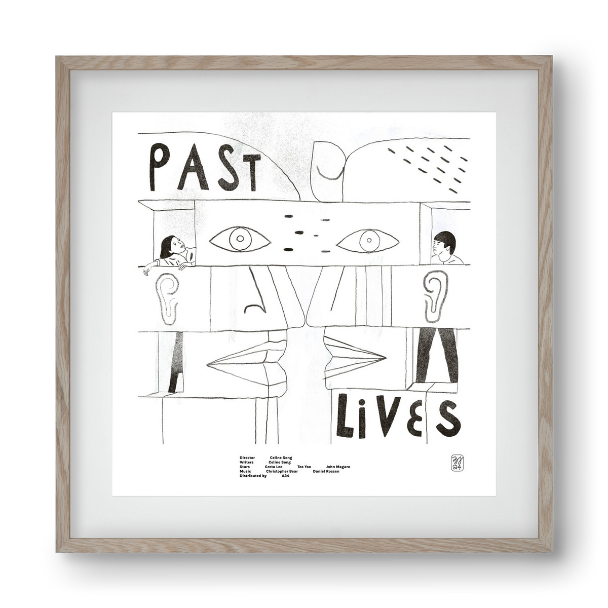 Past Lives, 40x40 cm (30x30 cm), Tölgy keret, paszpartuval