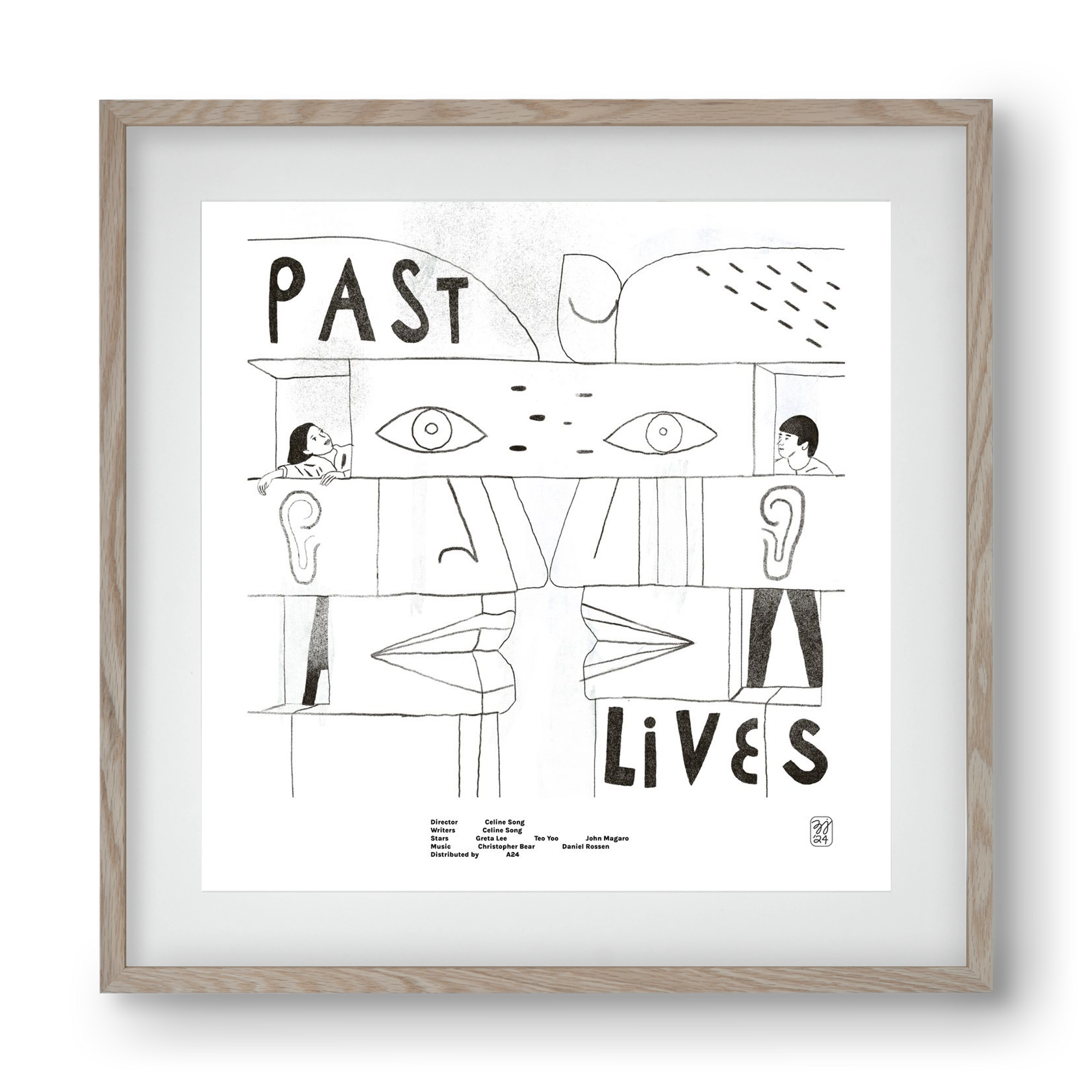 Past Lives, 40x40 cm (30x30 cm), Tölgy keret, paszpartuval