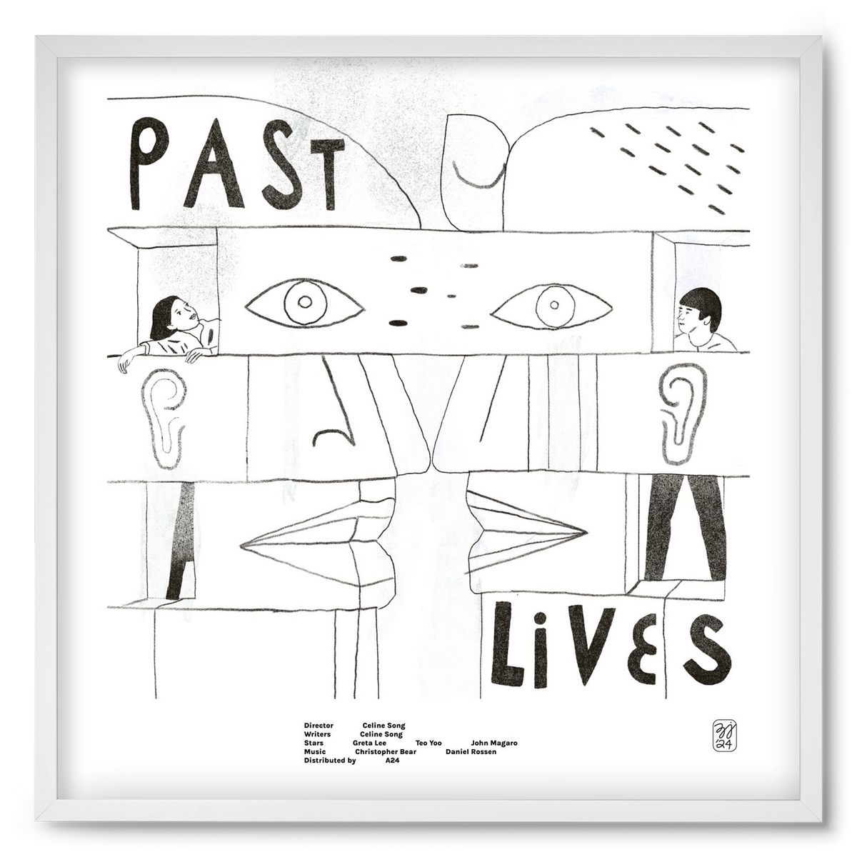 Past Lives, 50x50 cm (50x50 cm), Fehér keret