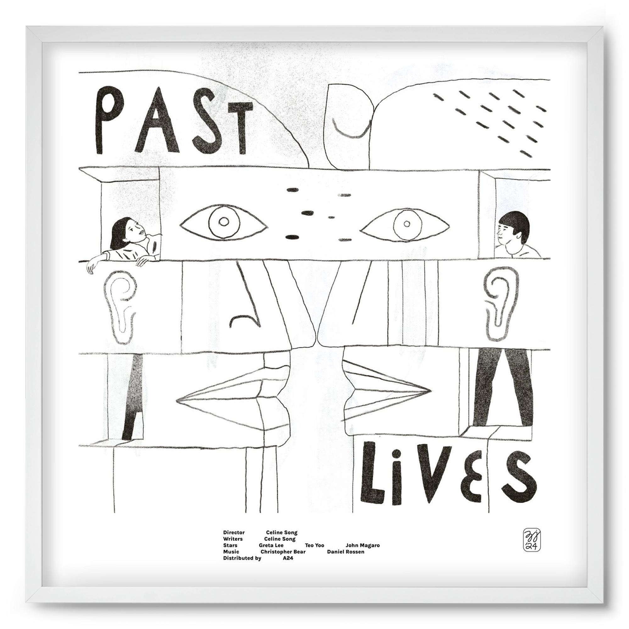 Past Lives, 50x50 cm (50x50 cm), Fehér keret