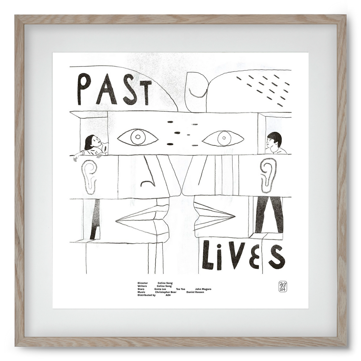 Past Lives, 50x50 cm (40x40 cm), Tölgy keret, paszpartuval