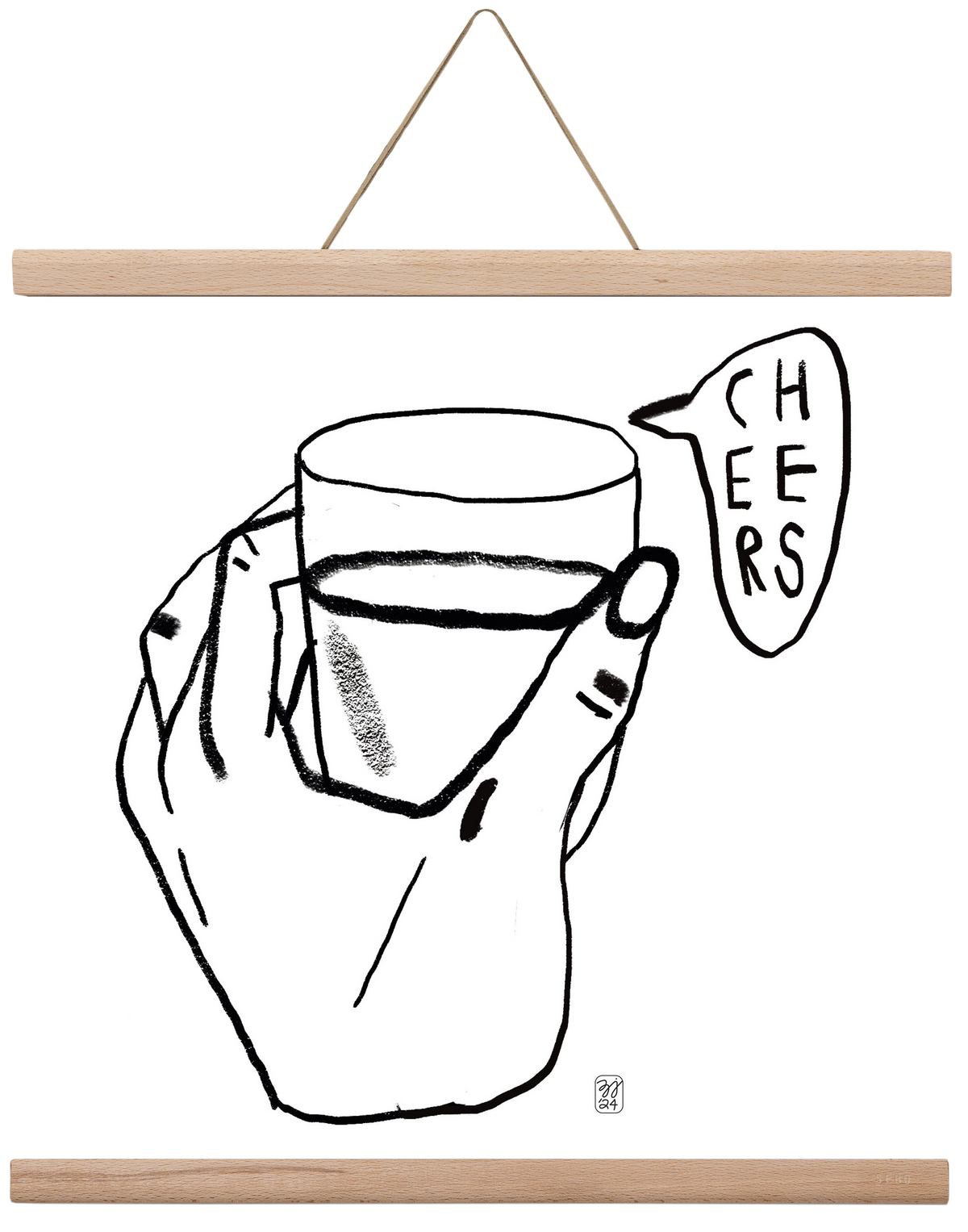 Cheers, 40x40 cm (40x40 cm), Tölgy akasztó