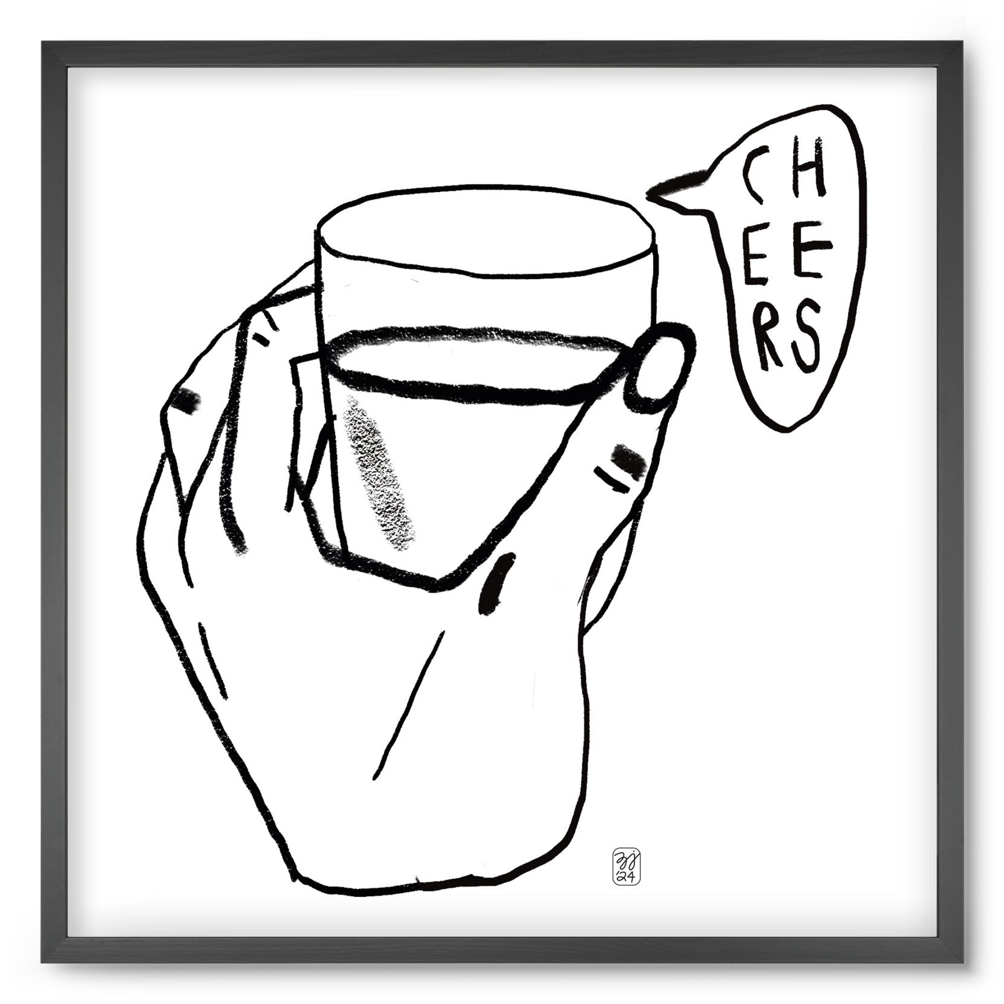 Cheers, 50x50 cm (50x50 cm), Fekete keret