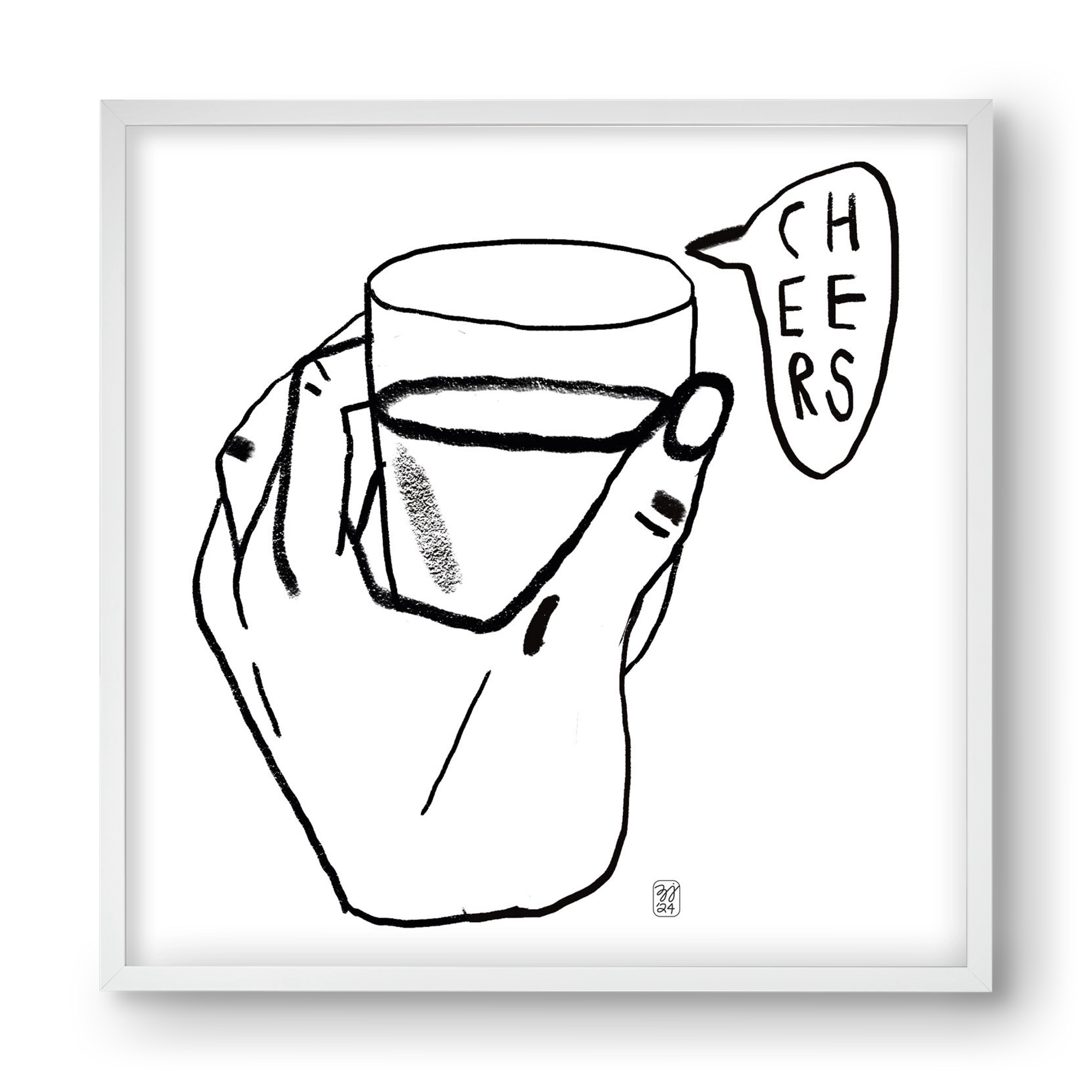 Cheers, 40x40 cm (40x40 cm), Fehér keret