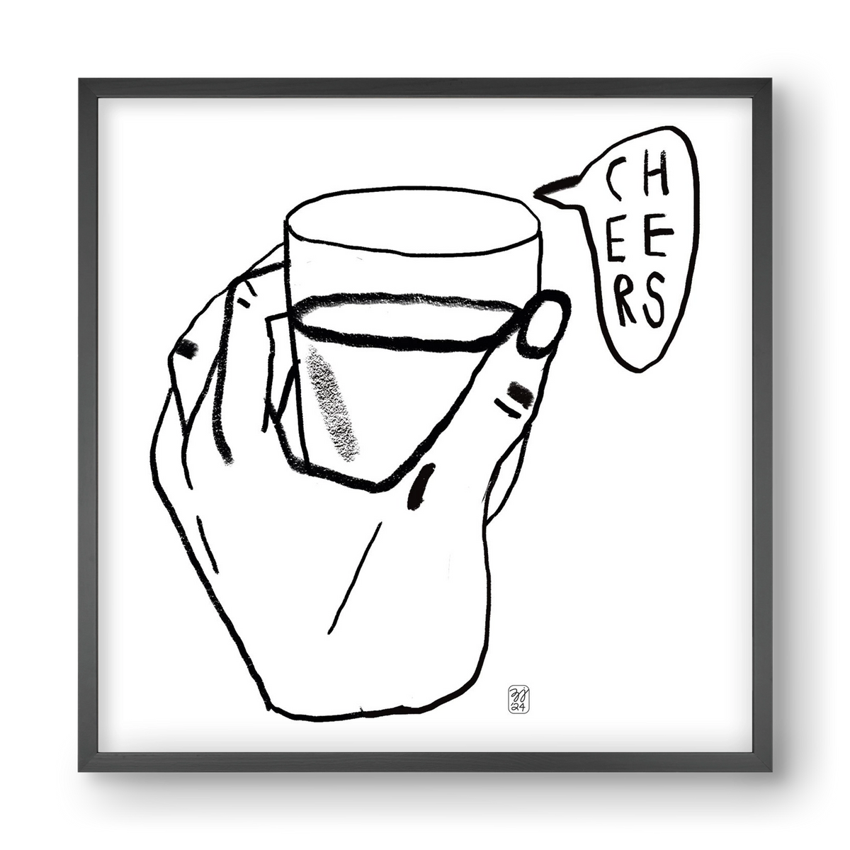 Cheers, 40x40 cm (40x40 cm), Fekete keret