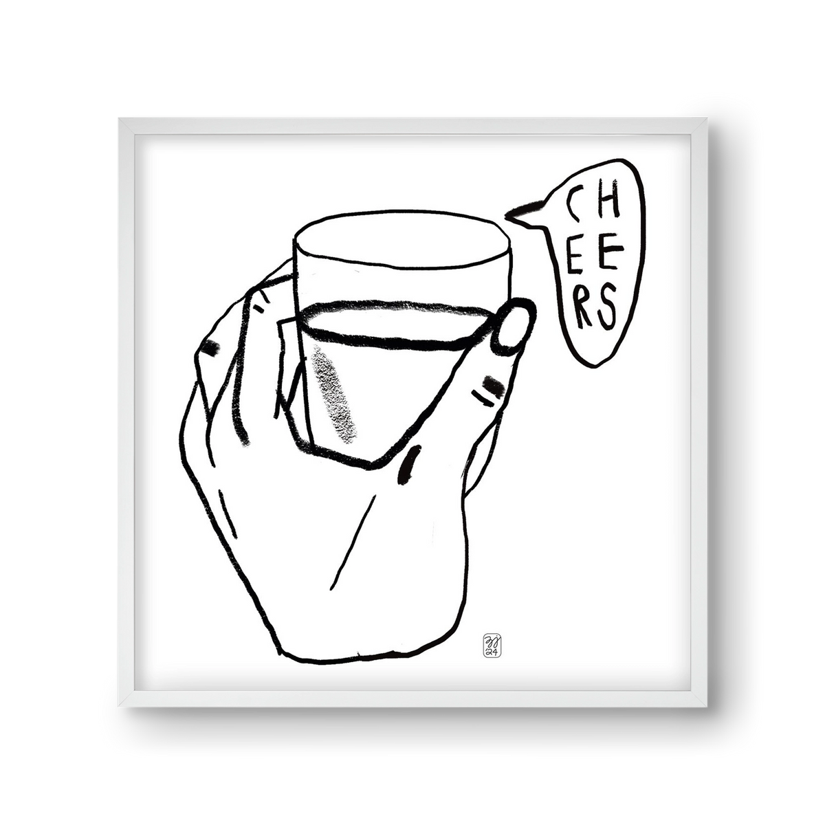 Cheers, 30x30 cm (30x30 cm), Fehér keret