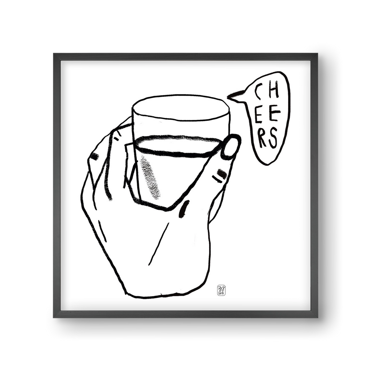 Cheers, 30x30 cm (30x30 cm), Fekete keret