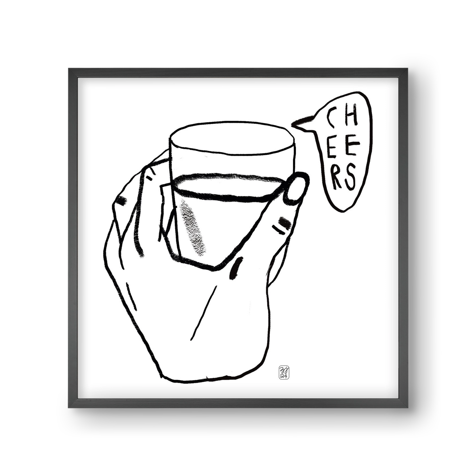 Cheers, 30x30 cm (30x30 cm), Fekete keret