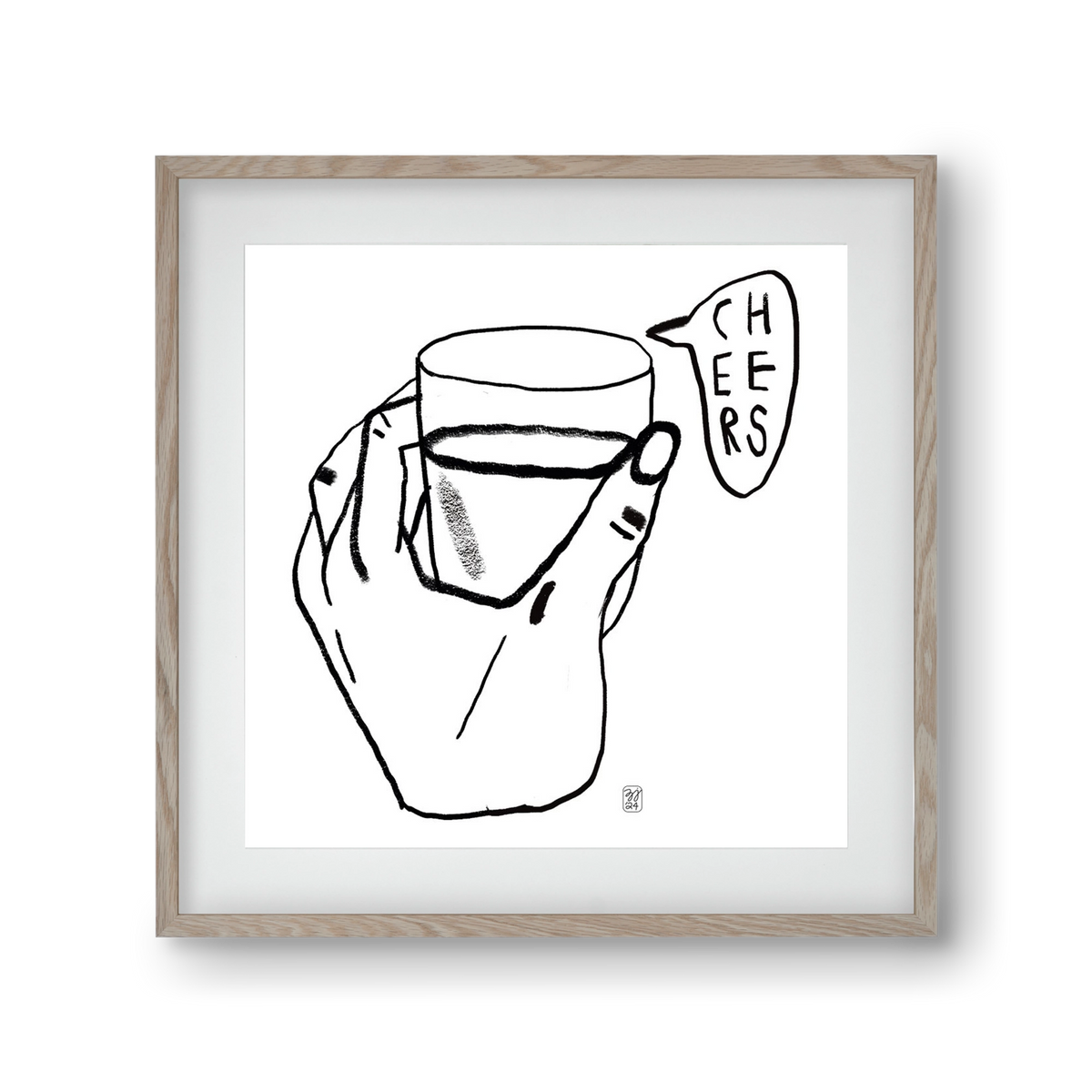 Cheers, 30x30 cm (20x20 cm), Tölgy keret, paszpartuval
