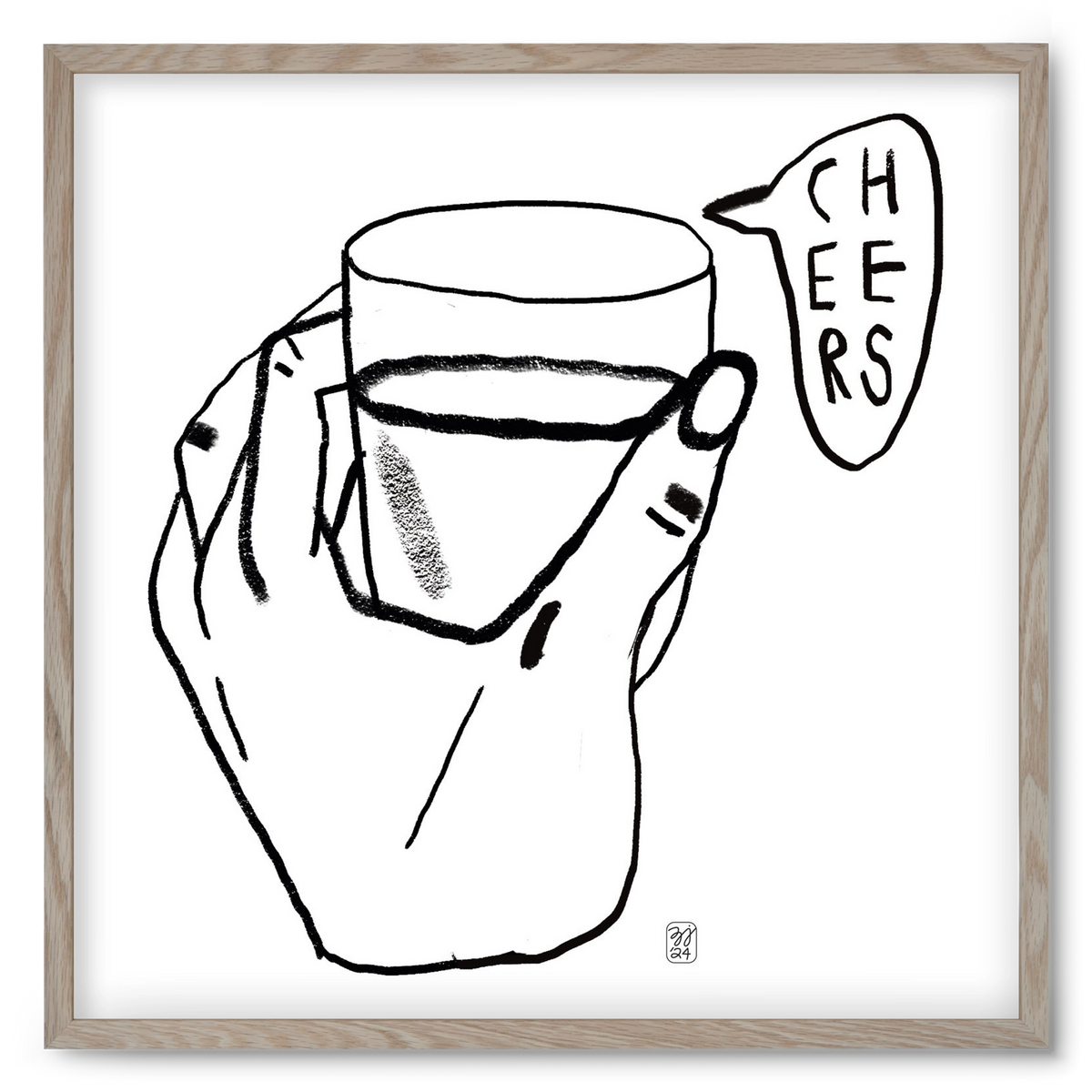 Cheers, 50x50 cm (50x50 cm), Tölgy keret