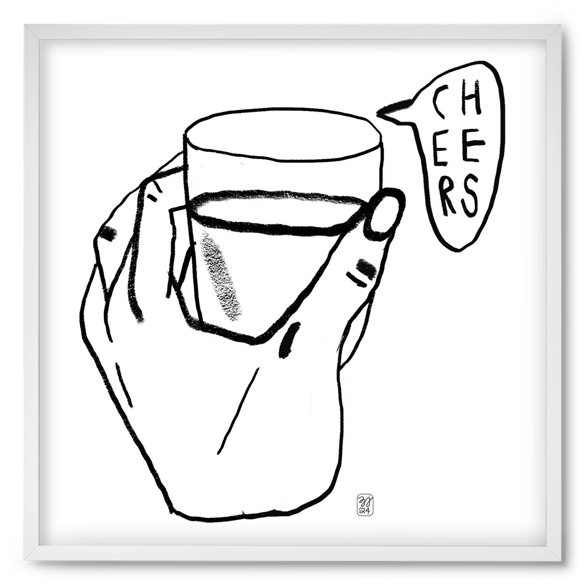 Cheers, 50x50 cm (50x50 cm), Fehér keret