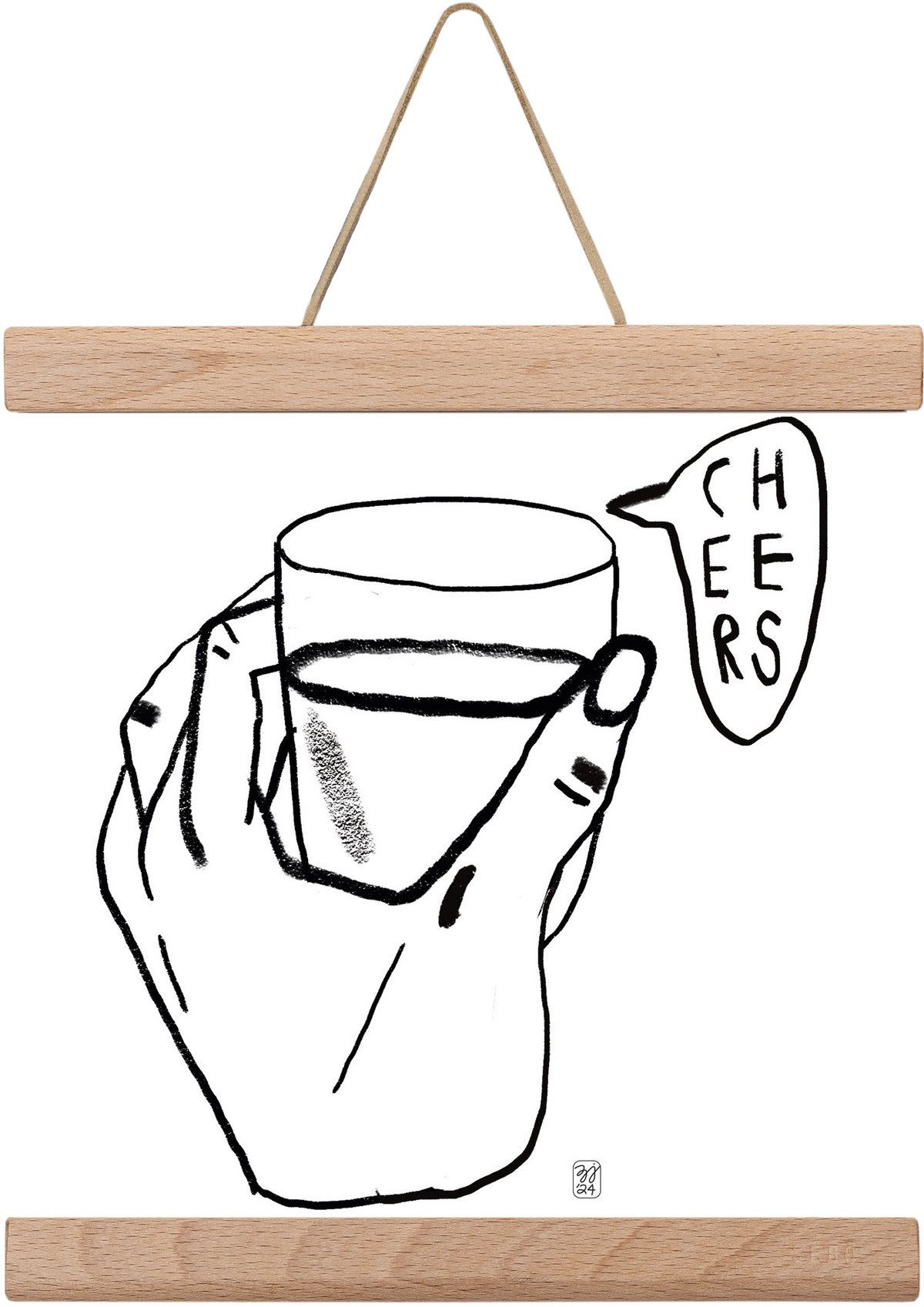 Cheers, 20x20 cm (20x20 cm), Tölgy akasztó